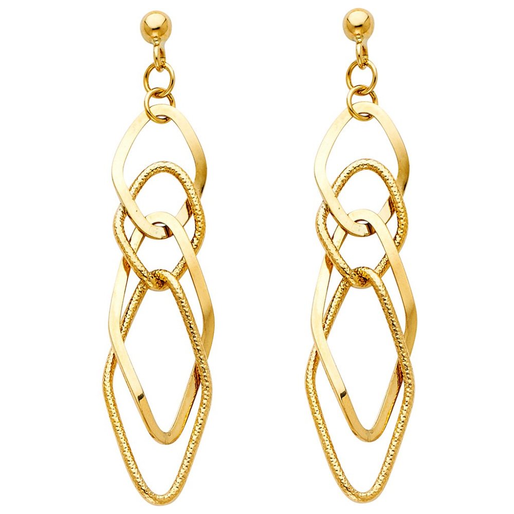 14K YellowGold Hanging Earrings for Women